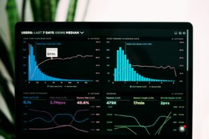 Analytics dashboard on a laptop screen